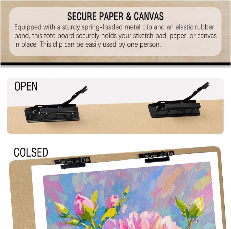 TX liteart Drawing Board - 23" x 26" Sketch Board with Handle for Drafting Art - Portable Sketch Board for Class or Studio Fit in Artists Tote - Image 3
